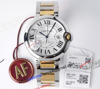 AF Cartier Ballon Bleu 42MM Two tone Yellow Gold White Face 2824 Movement Watch